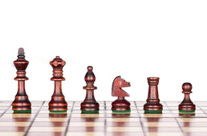 Pièces d'Échecs de Tournoi en Bois Brûlé