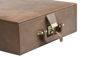 Coffret Pièces d'échecs <br>Velours Beige à Double étages