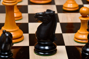 Echiquier Antique 1860 avec Pions Blancs et Noirs