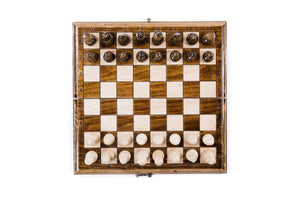 Échiquier en Bois Précieux Pions