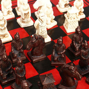 Echiquier et Jeu d'Echecs Guerriers Chinois Roi