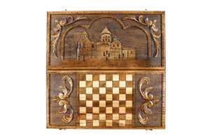 Grand Backgammon en Bois Damier