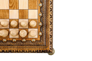 Jeu d'Échecs en Bois Précieux Pions Blancs