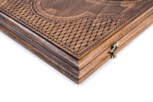 Plateau de Backgammon Flocon de Neige Bois de Hêtre