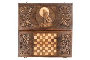 Plateau Backgammon Loup Ouvert