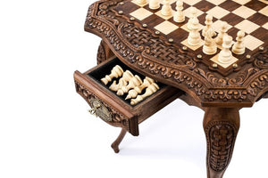 Table d'Echecs avec Ornements Tiroir