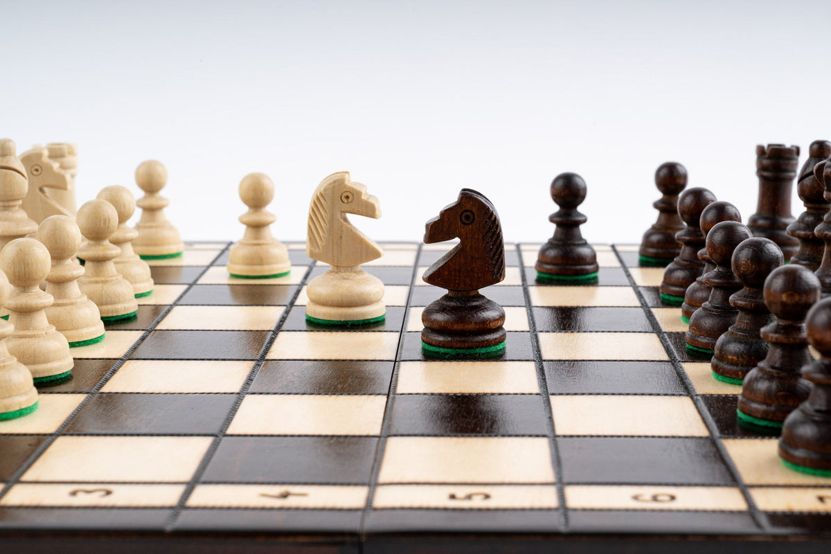 Échiquier en Bois de Charme — Vue rapprochée du jeu