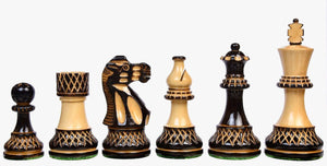 Pièces d'Échecs Artisanales<br> en Bois Brûlé