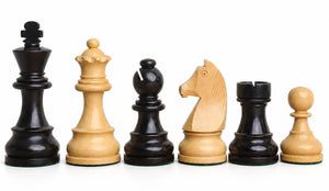 Pièces d'Échecs Staunton Noir <br>en Buis Indien
