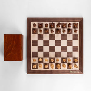 Jeu d'Échecs Éminence <br>en Bois d'Érable et de Noyer