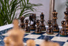 Jeu d'Échecs Bleu Roi <br>en Bois de Frêne