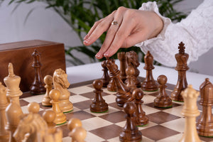 Pièces d'échecs marron