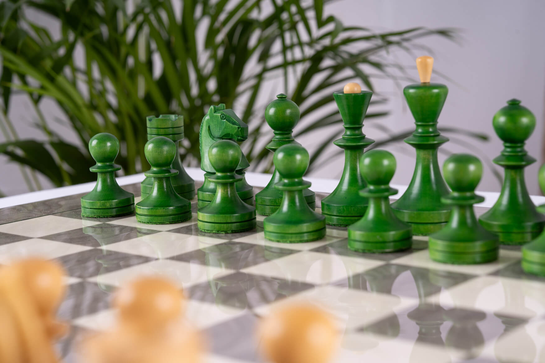 Jeu d'Échecs Émeraude <br>en Bois de Frêne