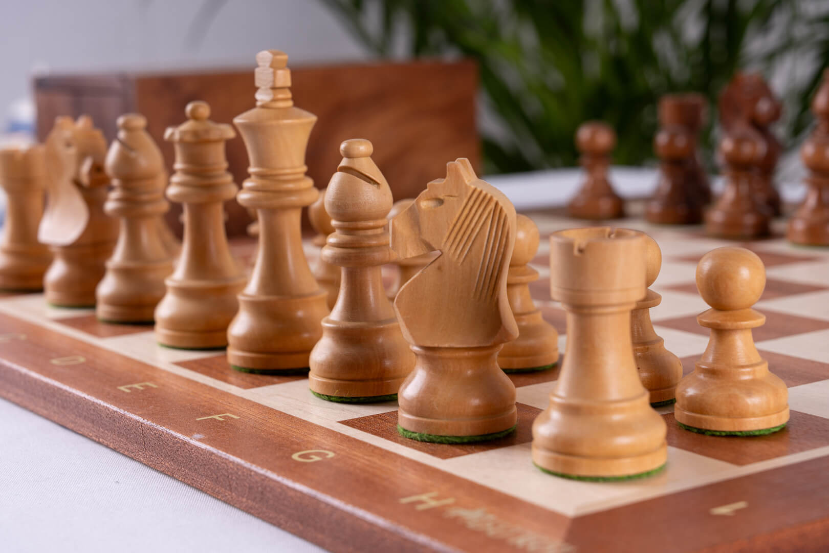 Jeu d'Échecs Délicatesse <br>en Bois d'Acajou