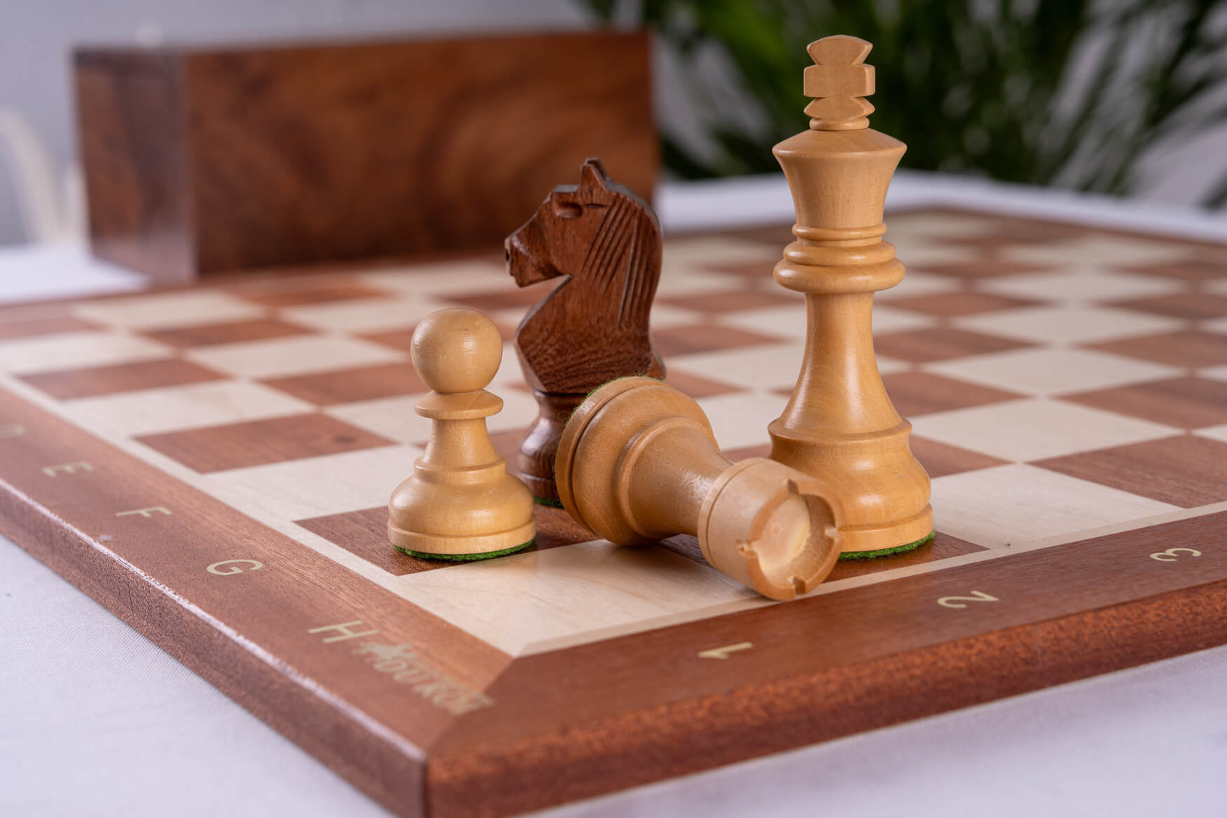 Jeu d'Échecs Délicatesse <br>en Bois d'Acajou