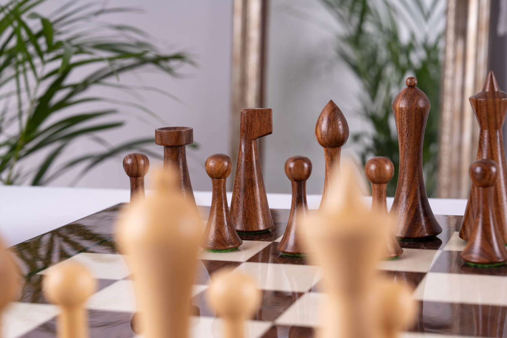 Jeu d'Échecs Terre de Sienne <br>en Bois de Frêne