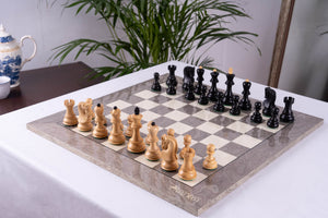 Jeu d'Échecs Splendeur Gris Laqué <br>en Bois de Frêne