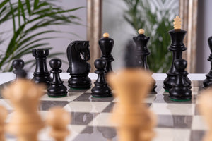 Jeu d'Échecs Splendeur Gris Laqué <br>en Bois de Frêne