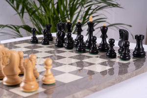 Jeu d'Échecs Splendeur Gris Laqué <br>en Bois de Frêne