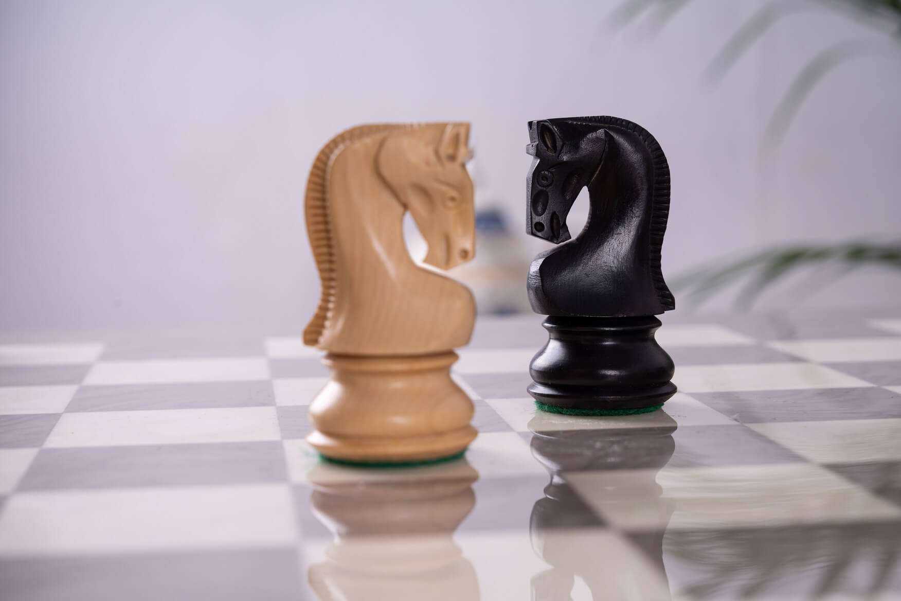 Jeu d'Échecs Gris Laqué <br>en Bois de Frêne