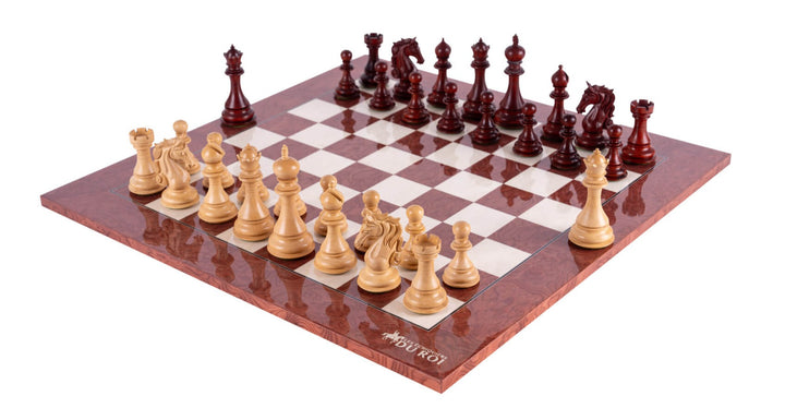 Jeu d'Échecs Rubis  en Loupe de Frêne