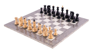 jeu d'échecs gris laqué
