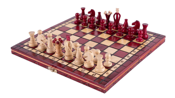 Echiquier Cerise  et son Jeu d'Échecs
