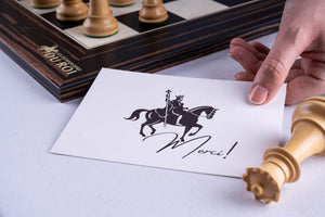Jeu d'Échecs Galerie <br>en Bois d'Ébène & Buis