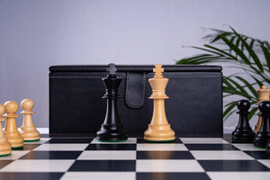 Jeu d'Échecs Galerie <br>en Bois d'Ébène & Buis