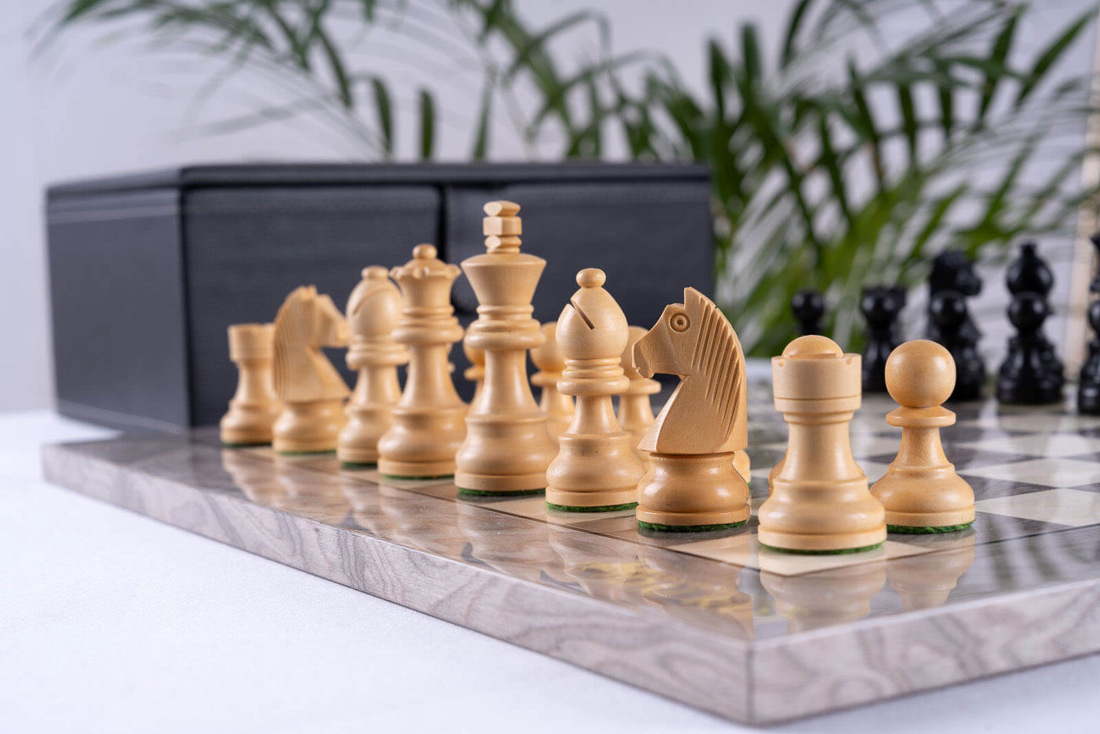 Jeu d'Échecs Perle <br>en Bois de Frêne et Buis