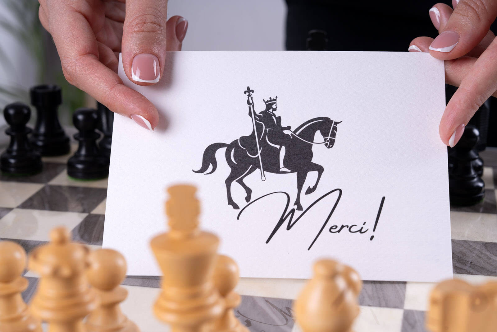 Jeu d'Échecs Graphite <br>en Bois de Frêne et Buis