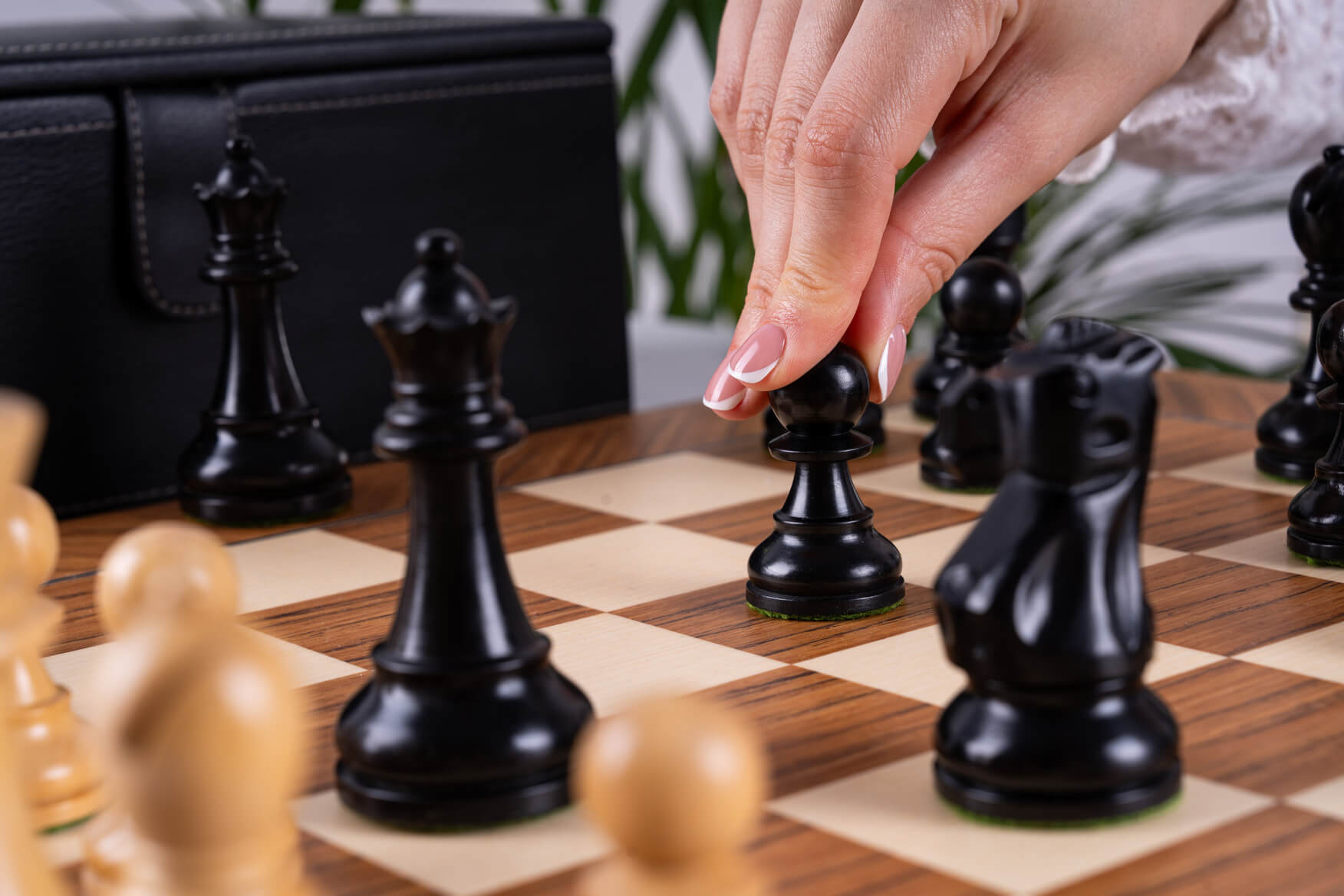 Jeu d'Échecs Fierté <br>en Bois de Teck