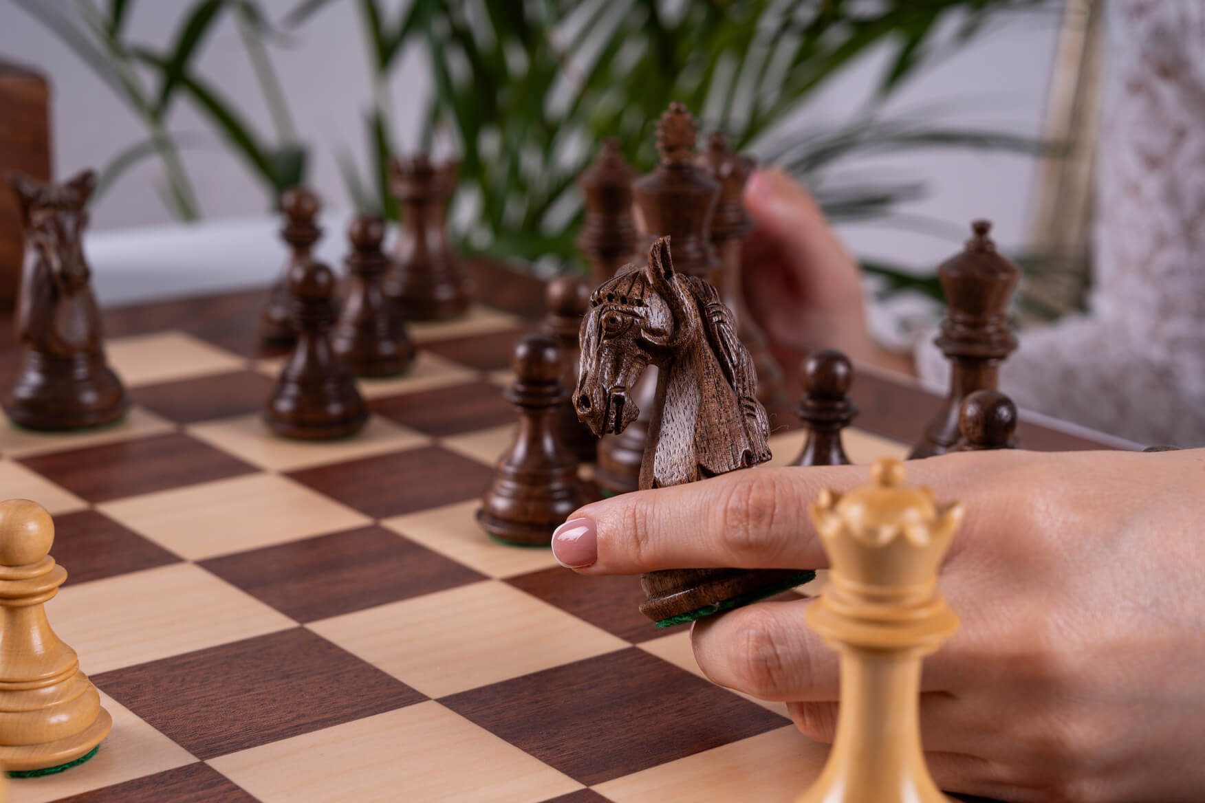 Jeu d'Échecs Conquête <br>en Bois d'Acajou et Acacia