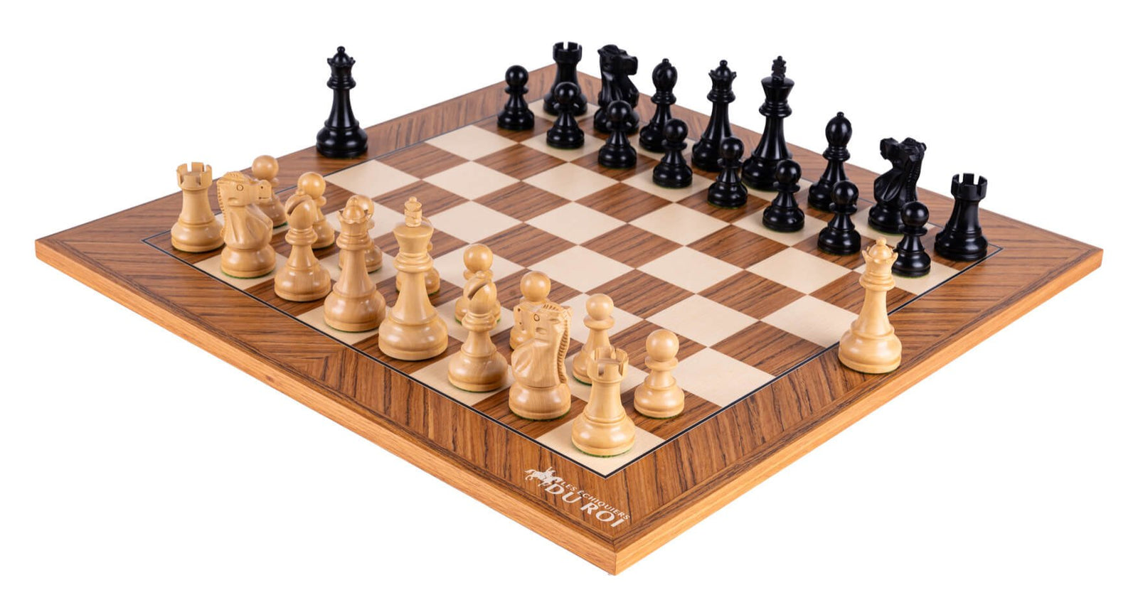 Jeu d'Échecs Ondée <br>en Bois de Teck