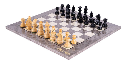 Jeu d'Échecs Perle <br>en Loupe de Frêne et Buis