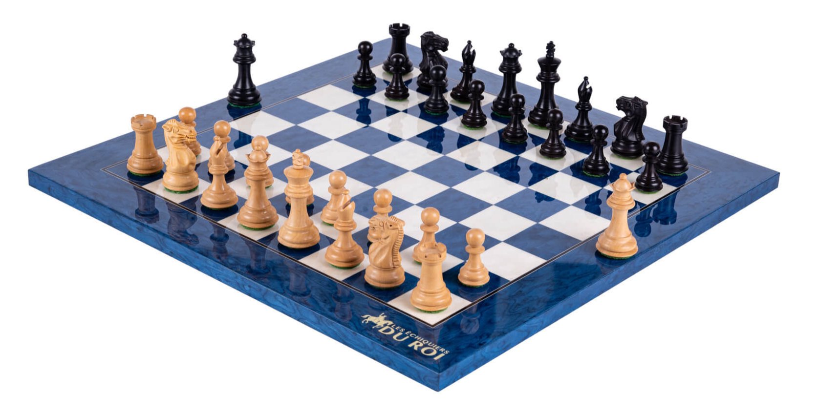 Jeu d'Échecs Azur <br>en Bois de Frêne et Buis