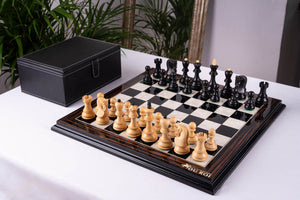 Jeu d'Échecs Trésor <br>en Bois d'Ébène et Buis