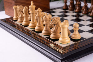 Jeu d'Échecs Couronne <br>en Bois d'Ébène