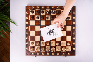 Échiquier en Sycomore <br>et son Jeu d'Échecs