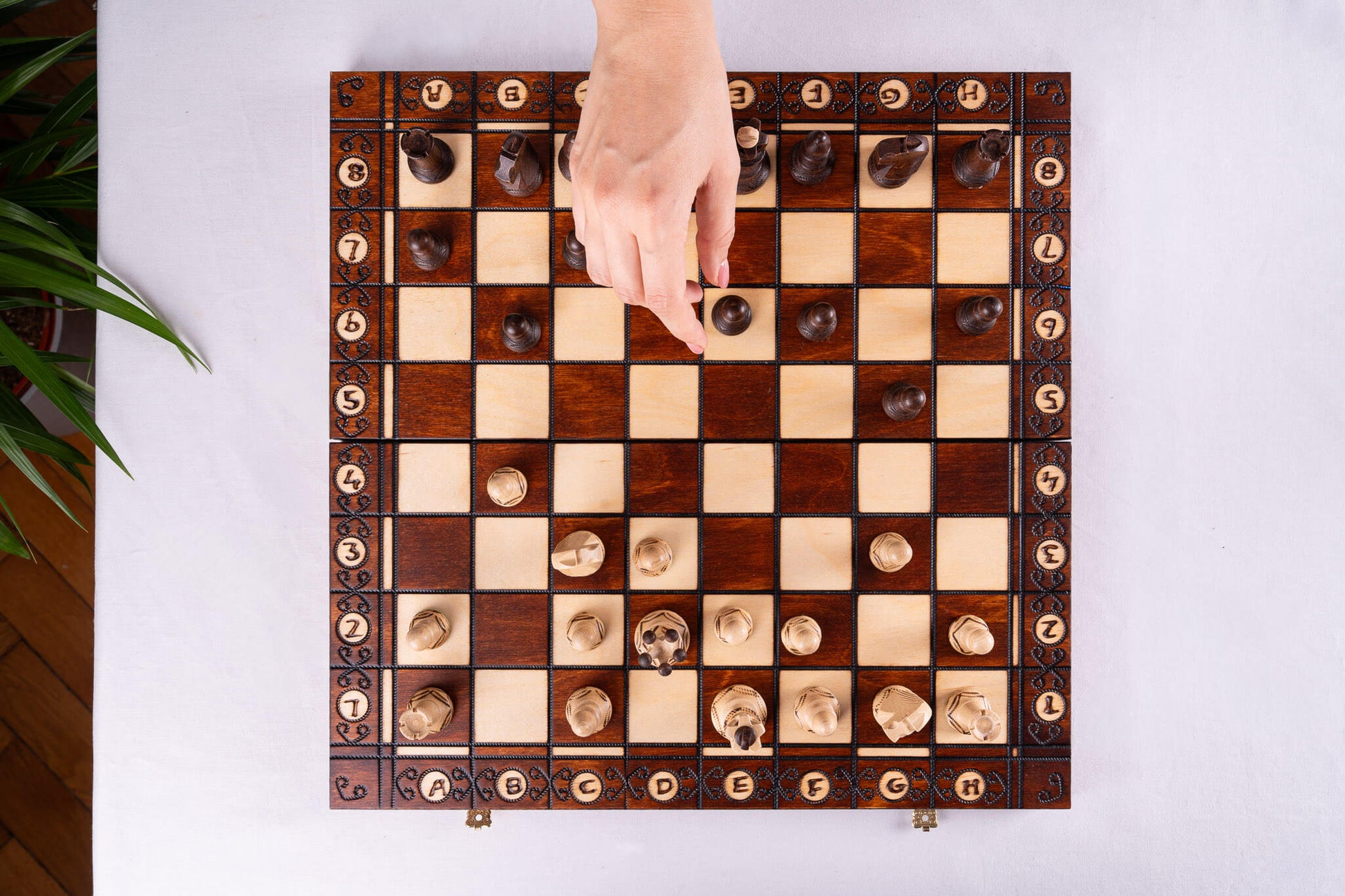 Échiquier en Sycomore <br>et son Jeu d'Échecs