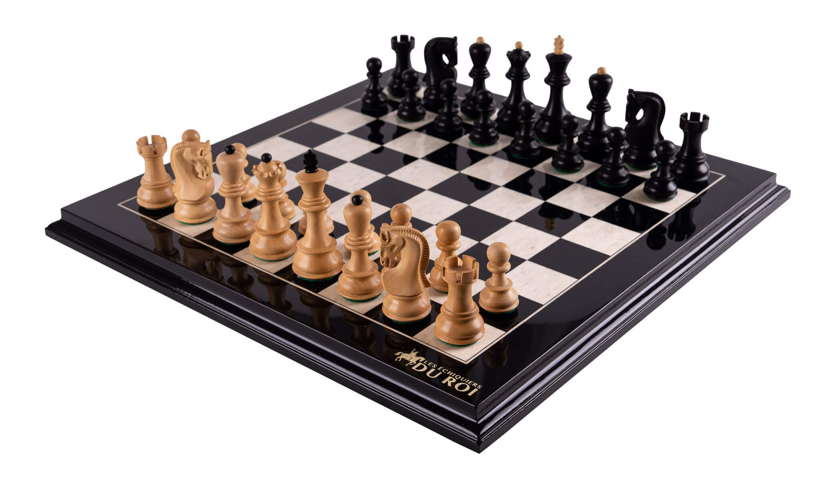 Jeu d'Échecs Virtuose <br>en Bois d'Ébène et Buis