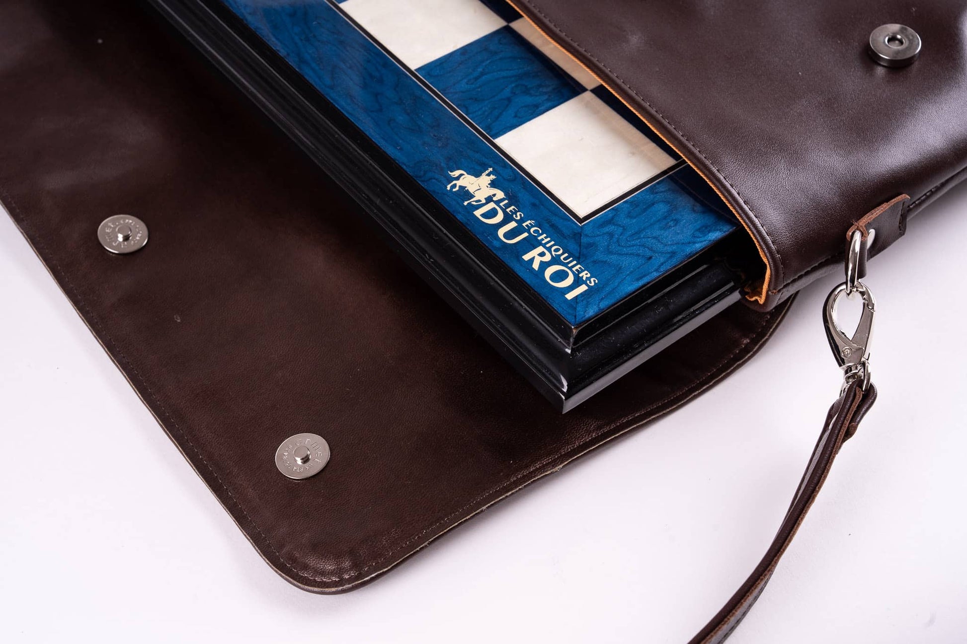 Jeu d'Échecs Bleu Impérial <br>en Loupe de Frêne