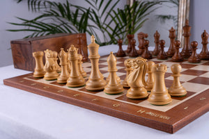 Jeu d’échecs Lauriers <br>en Bois de Buis & Acajou