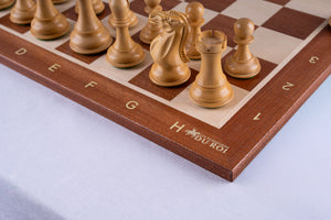 Jeu d’échecs Lauriers <br>en Bois de Buis & Acajou