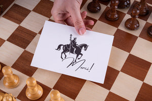 Jeu d’échecs Lauriers <br>en Bois de Buis & Acajou