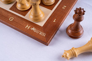 Jeu d’échecs Lauriers <br>en Bois de Buis & Acajou