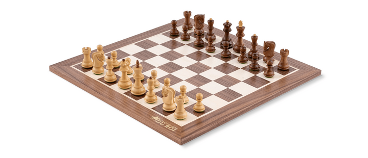 Jeu d'Échecs Distinction  en Bois d'Érable et de Noyer