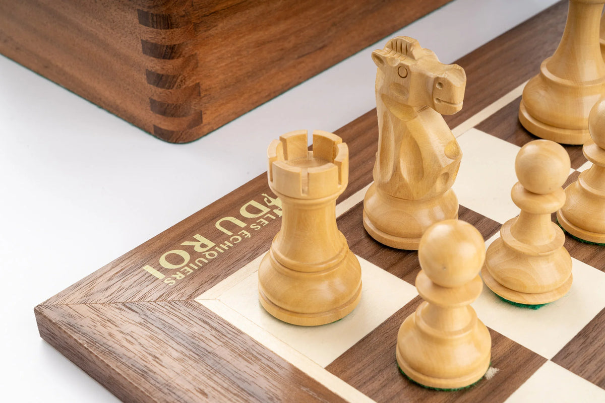 Jeu d'Échecs Style Américain en Érable et Noyer — détail 6