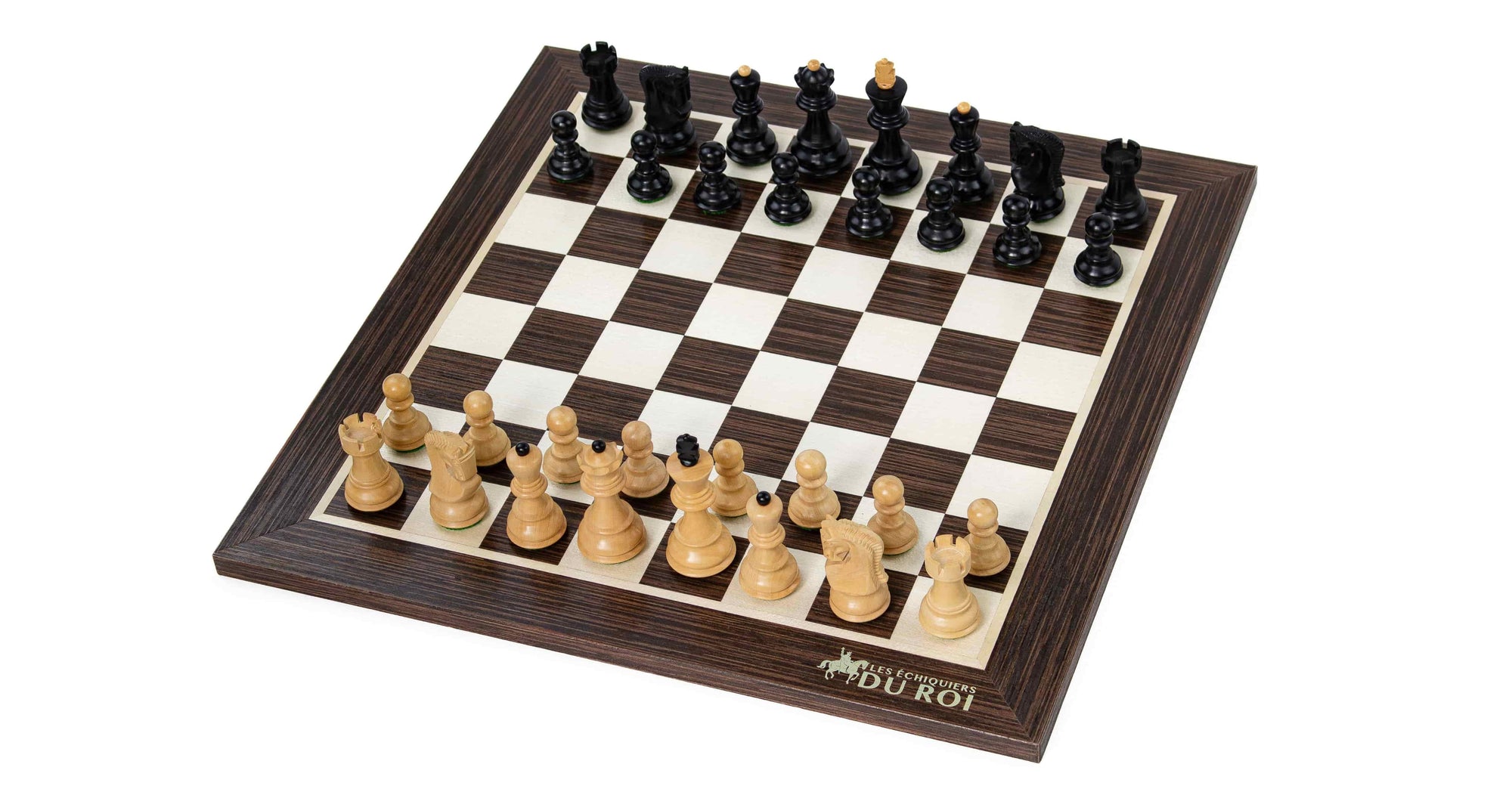 Jeu d'échecs en bois de marqueterie
