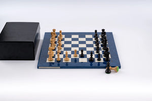 Jeu d’Échecs Azur en Loupe de Frêne et Buis — photo 3